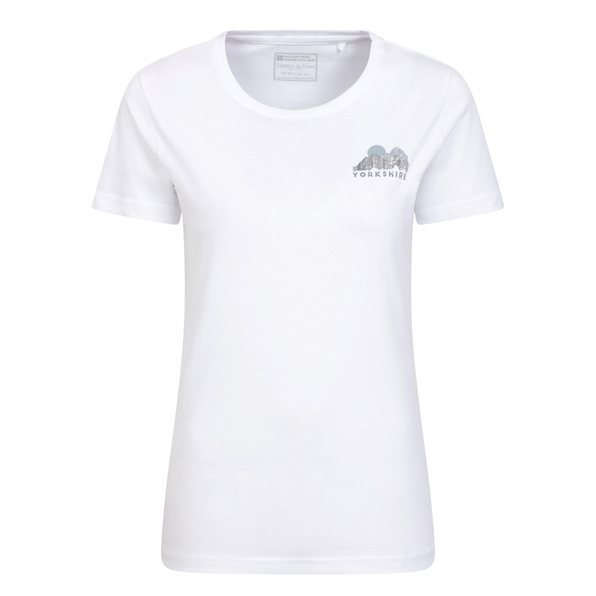 White - Front - Mountain Warehouse Womens-Ladies Yorkshire Mountain T-Shirt
