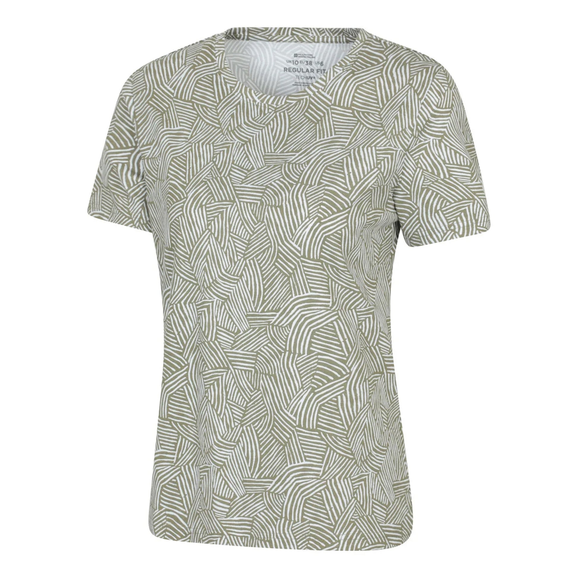 Khaki Green - Side - Mountain Warehouse Womens-Ladies Patterned T-Shirt