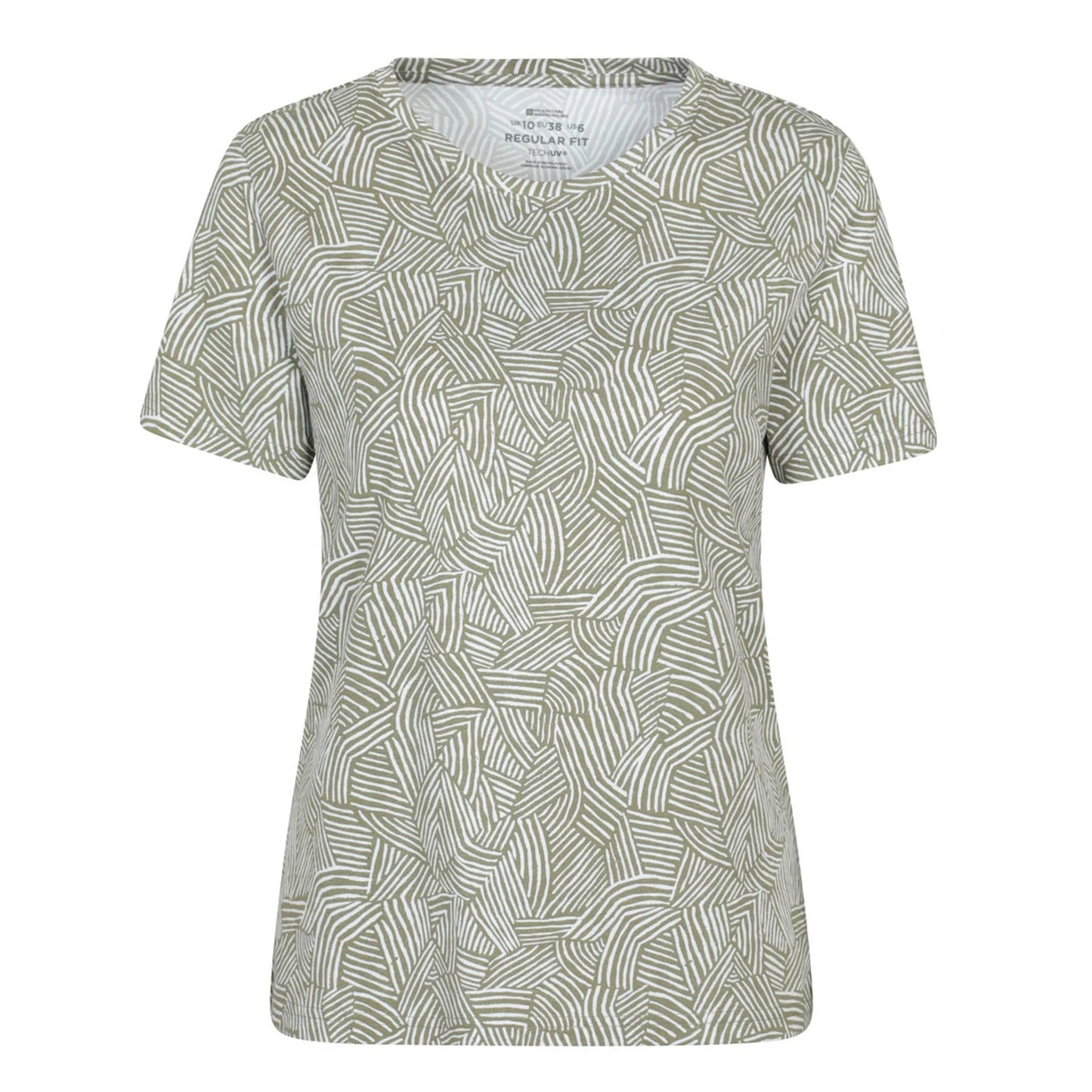 Khaki Green - Front - Mountain Warehouse Womens-Ladies Patterned T-Shirt