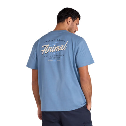 Blue - Back - Animal Mens Chase Graphic Relaxed Fit T-Shirt