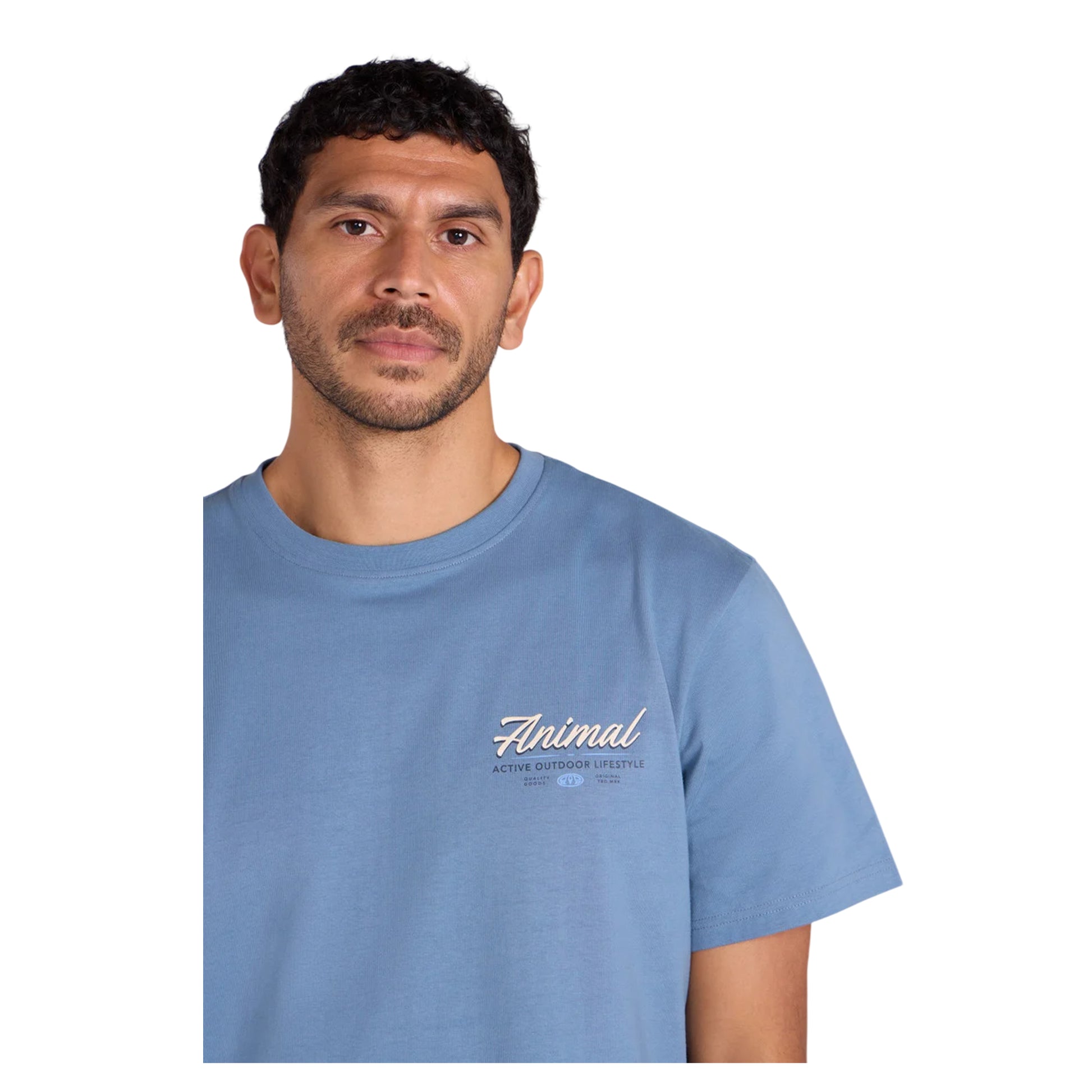 Blue - Side - Animal Mens Chase Graphic Relaxed Fit T-Shirt