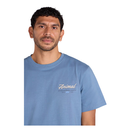 Blue - Side - Animal Mens Chase Graphic Relaxed Fit T-Shirt