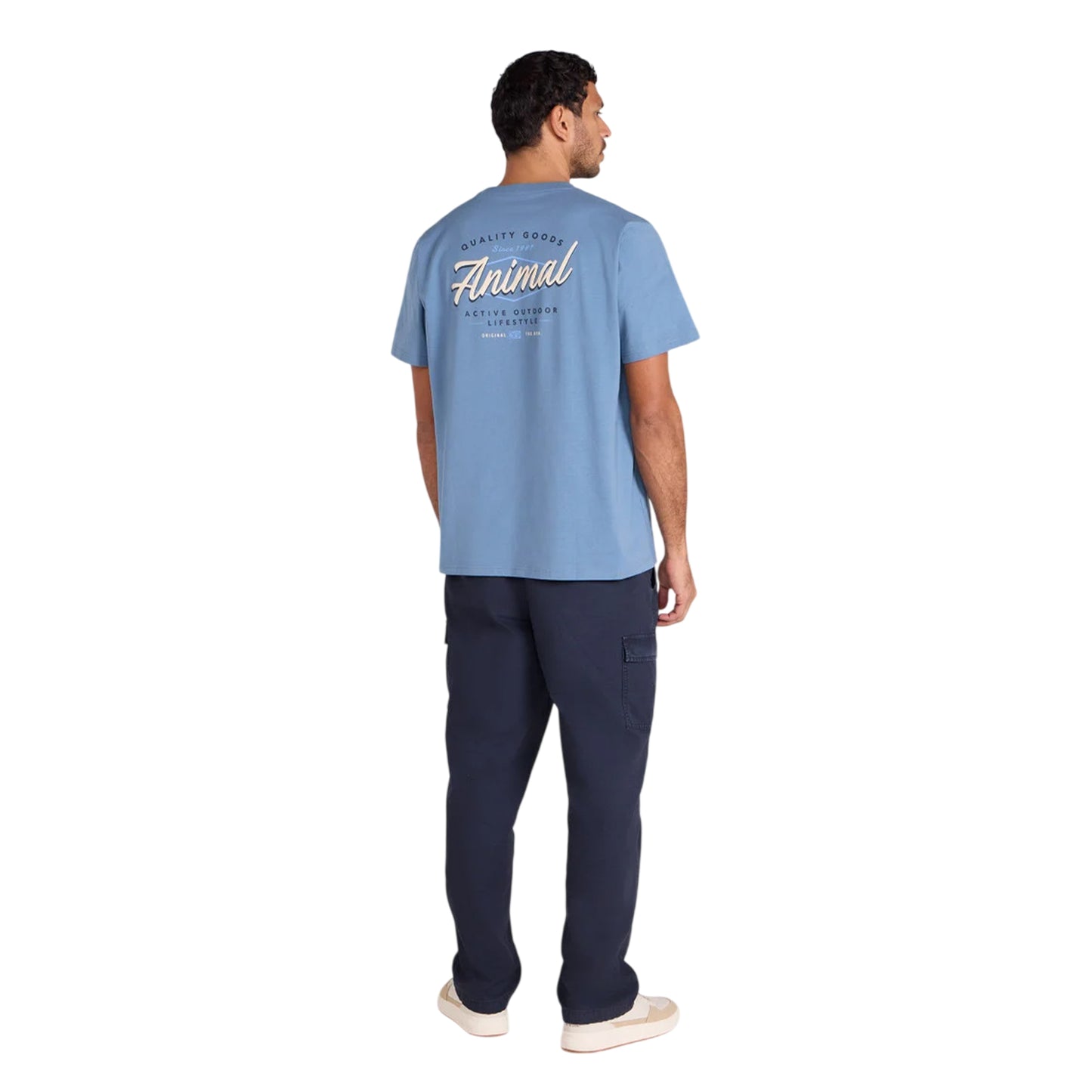 Blue - Pack Shot - Animal Mens Chase Graphic Relaxed Fit T-Shirt
