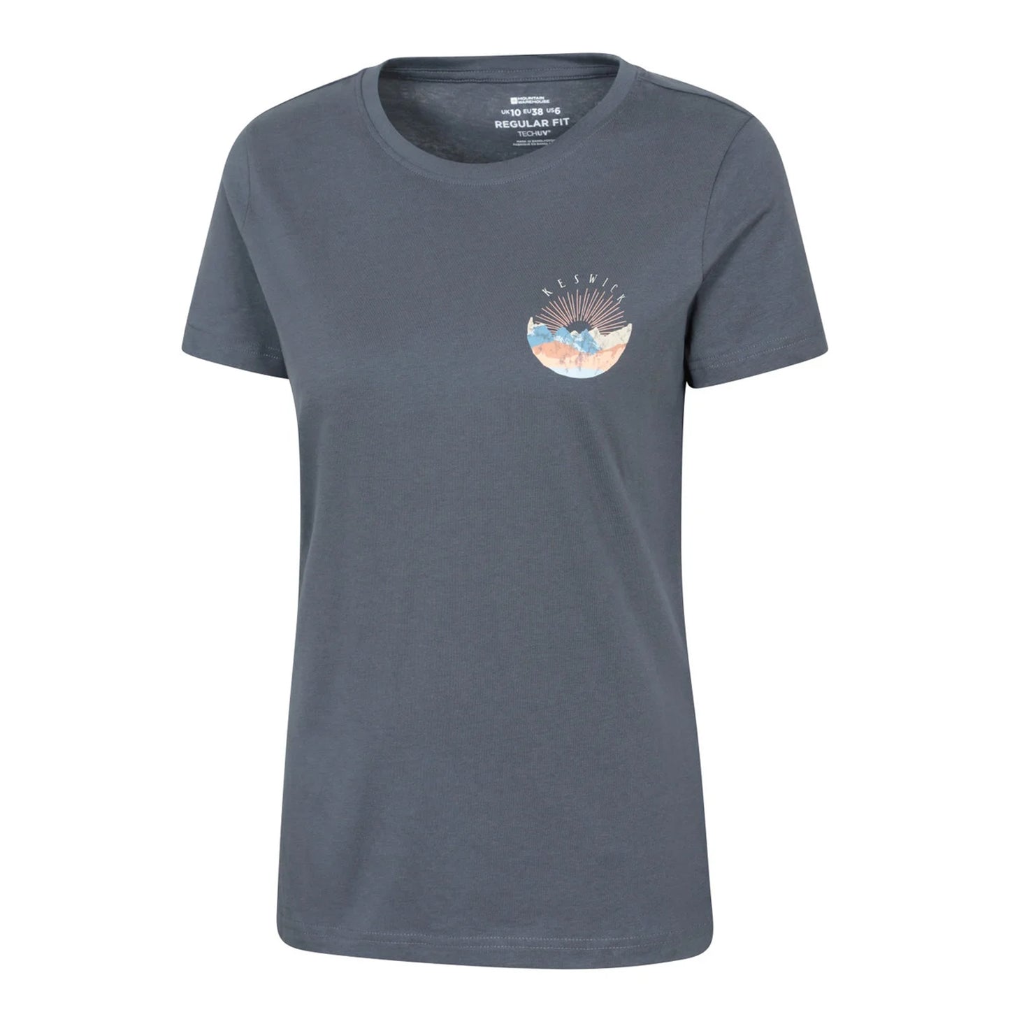 Dark Blue - Side - Mountain Warehouse Womens-Ladies Keswick Chest Print T-Shirt