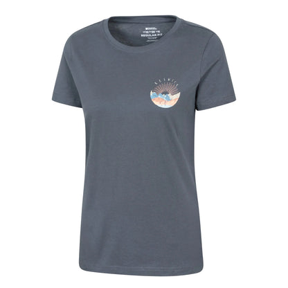 Dark Blue - Side - Mountain Warehouse Womens-Ladies Keswick Chest Print T-Shirt