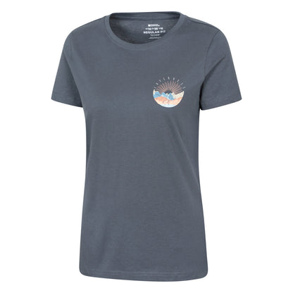 Dark Blue - Front - Mountain Warehouse Womens-Ladies Inverness Chest Print Relaxed Fit T-Shirt