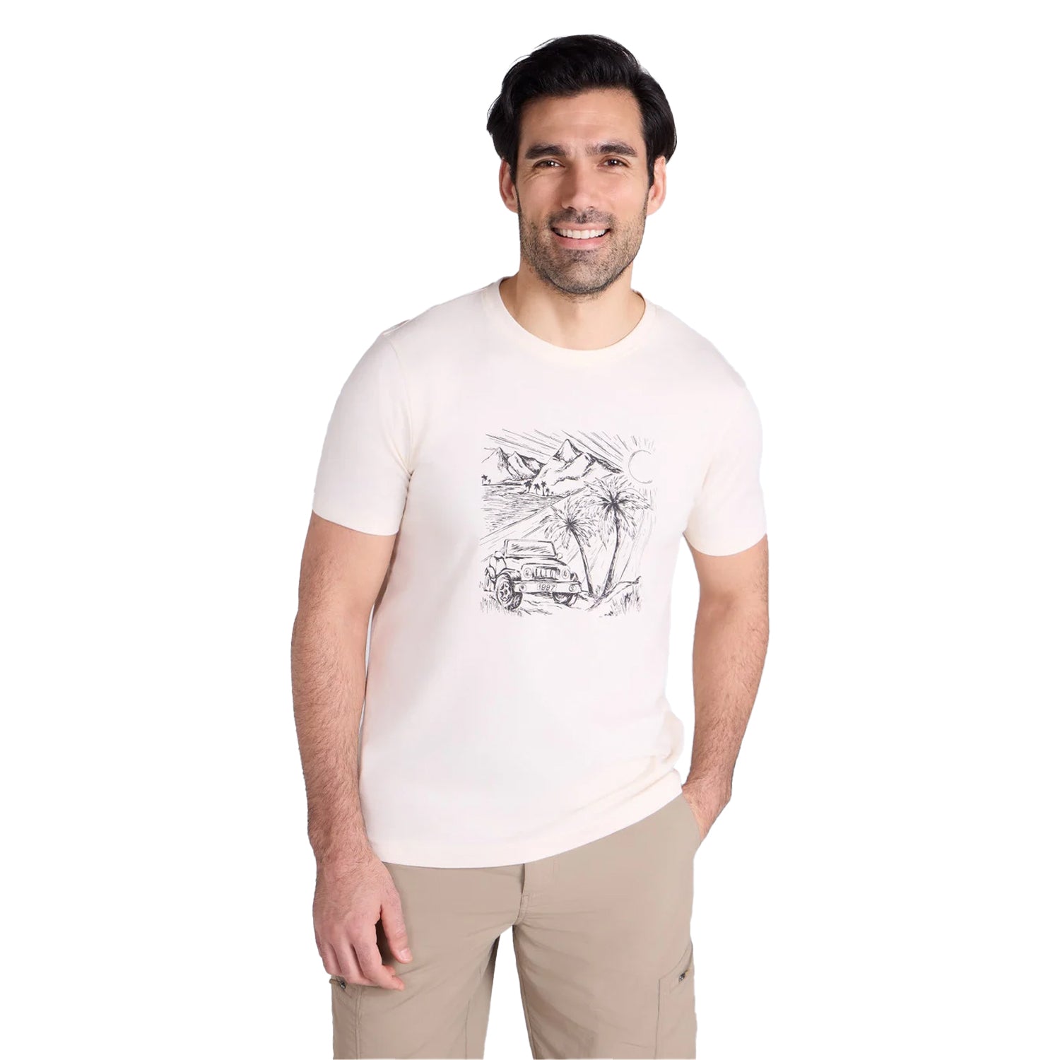 Off White - Side - Mountain Warehouse Mens Ocean Drive T-Shirt