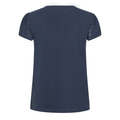 Navy - Back - Mountain Warehouse Womens-Ladies Malaga Broderie Sleeve T-Shirt