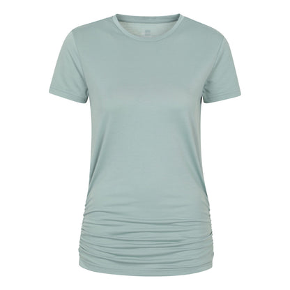 Khaki Green - Front - Mountain Warehouse Womens-Ladies Active Ruched Longline T-Shirt