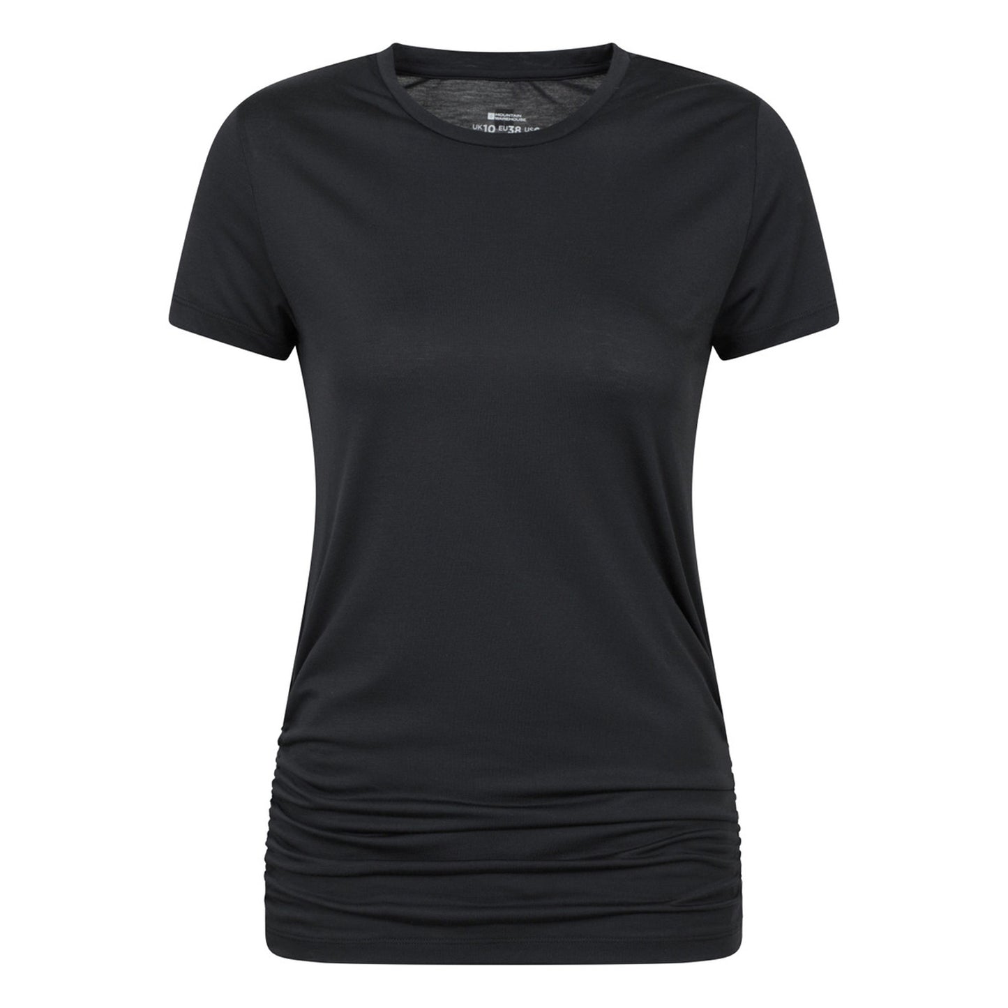 Black - Front - Mountain Warehouse Womens-Ladies Active Ruched Longline T-Shirt
