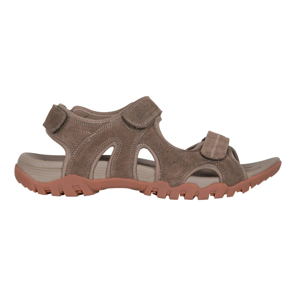 Brown - Front - Mountain Warehouse Mens Rock Suede Walking Sandals