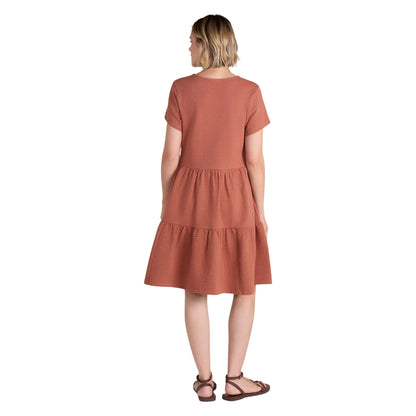Rust - Back - Animal Womens-Ladies Iris Textured Dress