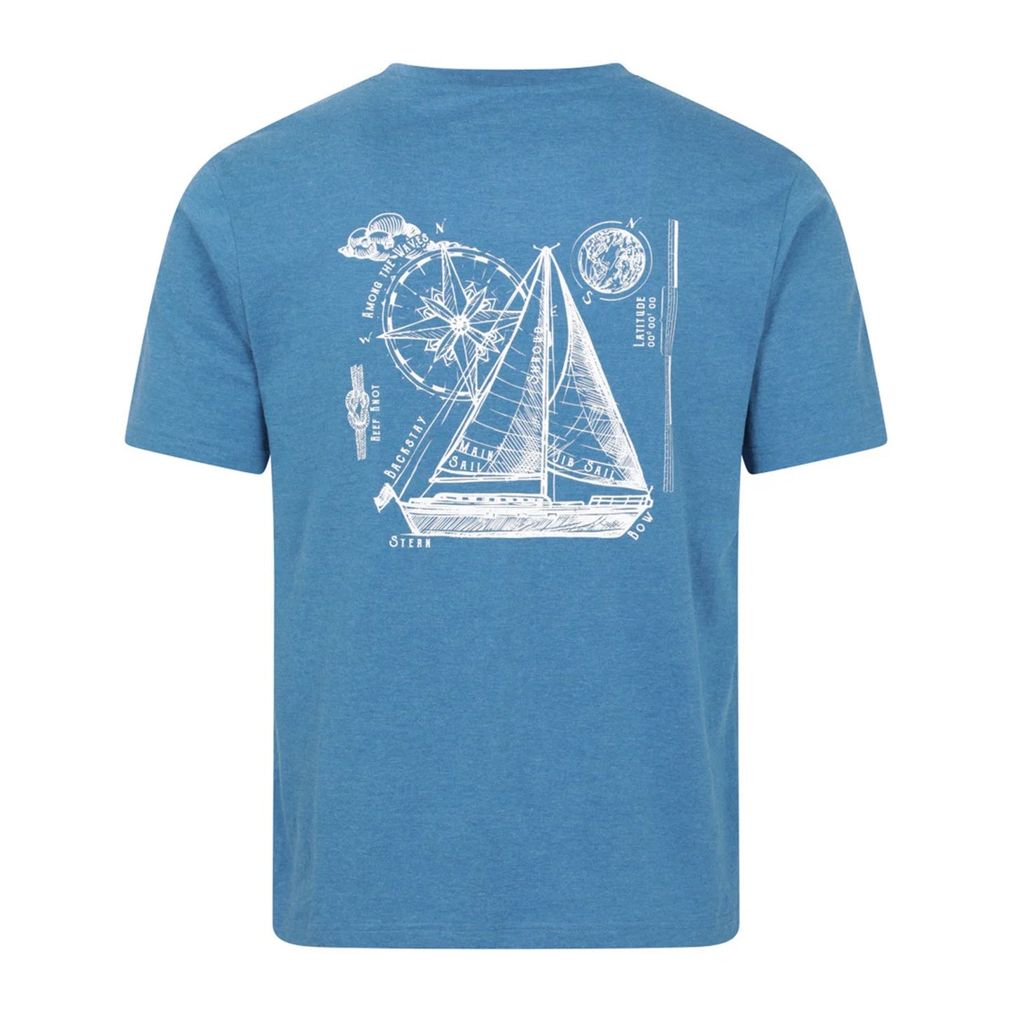 Bright Blue - Back - Mountain Warehouse Mens Sailboat T-Shirt