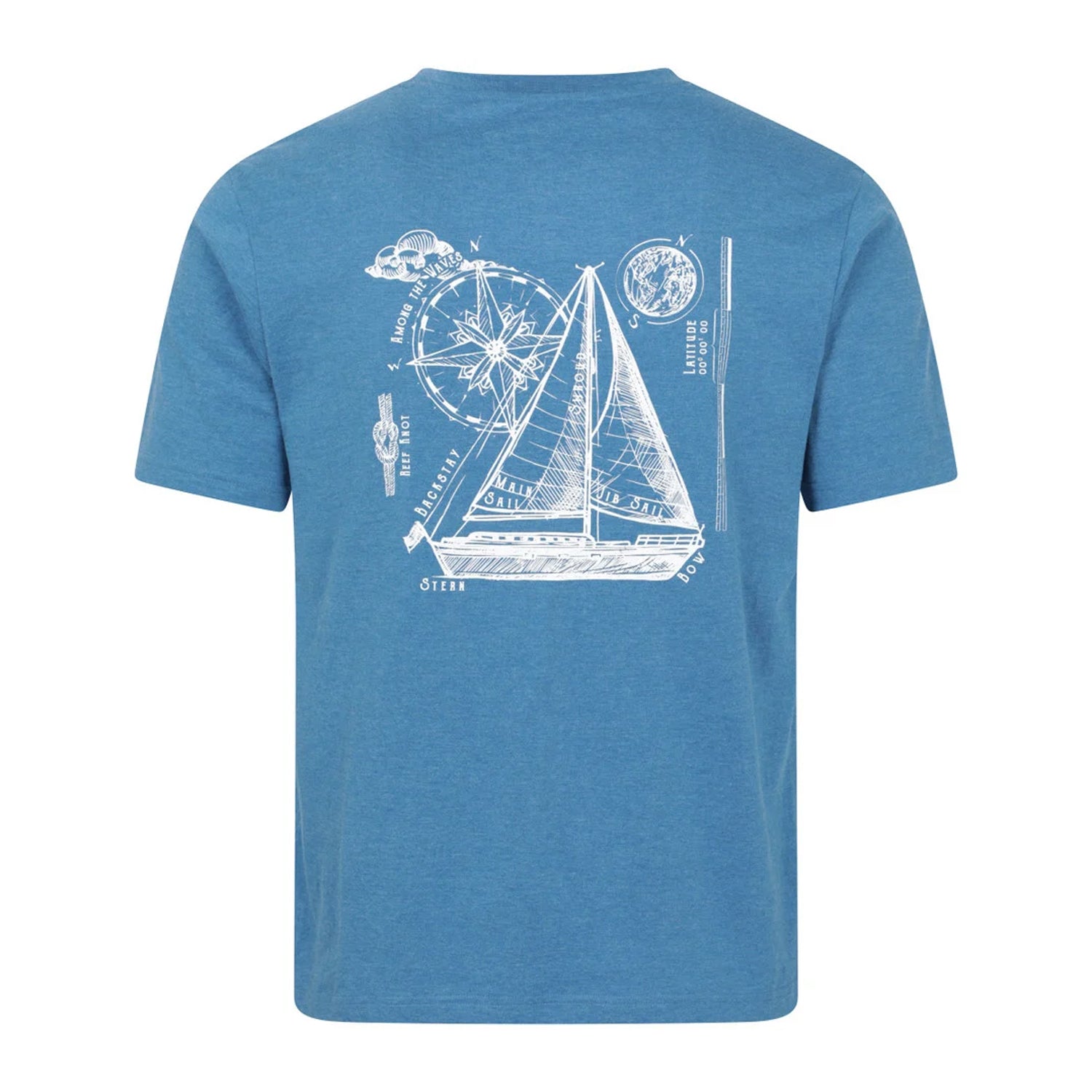 Bright Blue - Back - Mountain Warehouse Mens Sailboat T-Shirt
