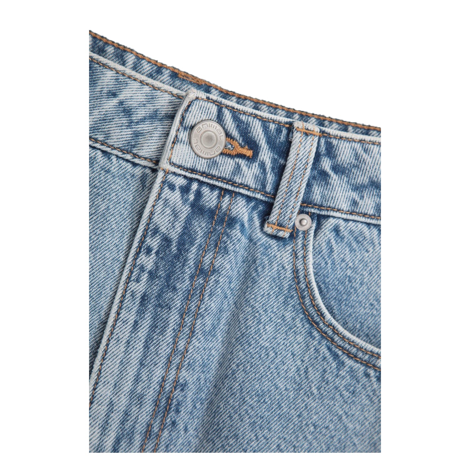 Blue - Side - Animal Womens-Ladies Kate Denim Mini Skirt