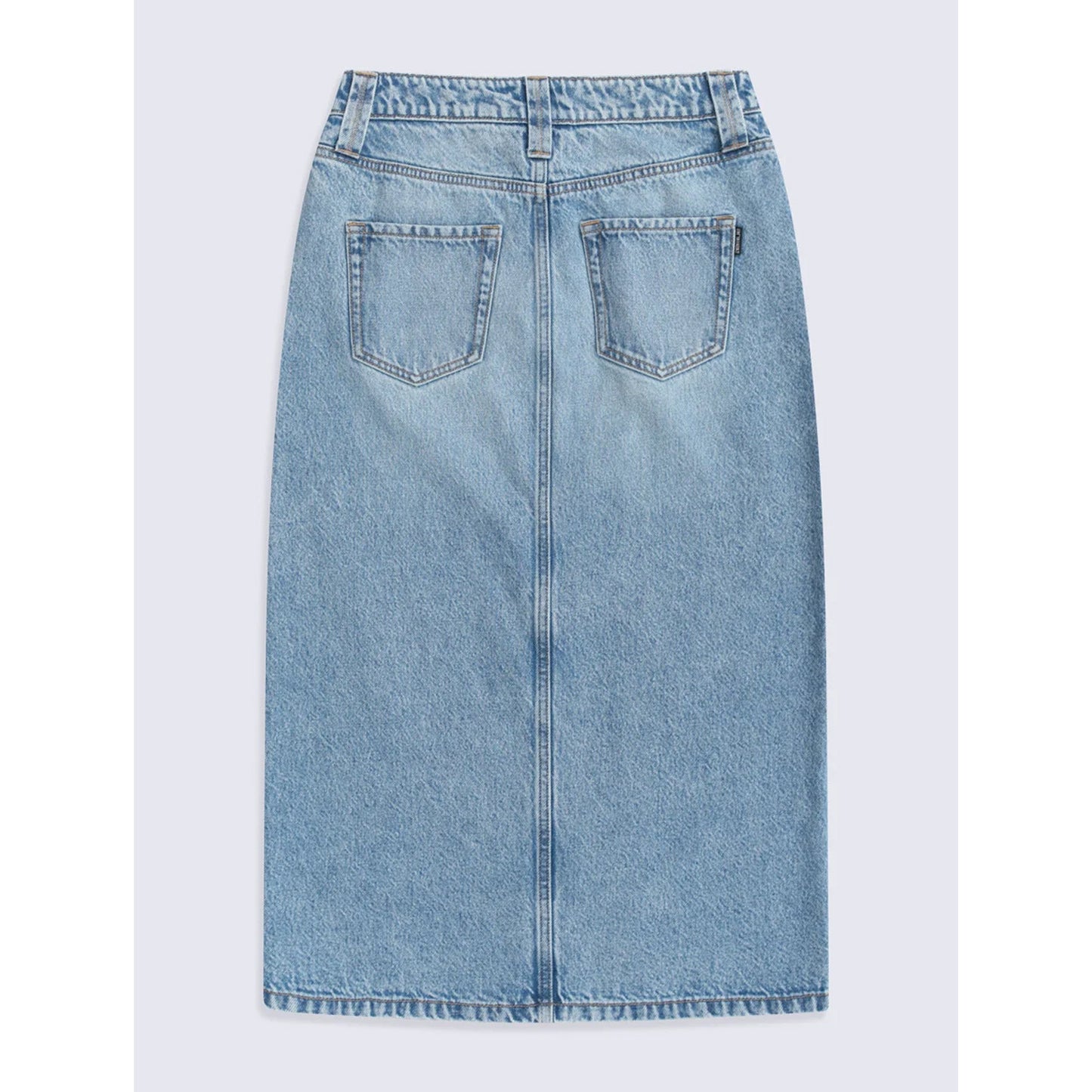 Blue - Back - Animal Womens-Ladies Denim Midi Skirt