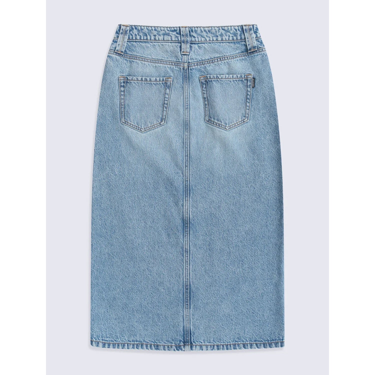 Blue - Back - Animal Womens-Ladies Denim Midi Skirt