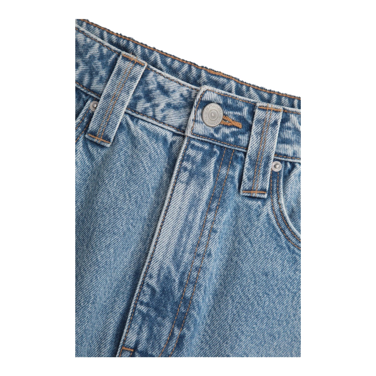 Blue - Side - Animal Womens-Ladies Denim Midi Skirt