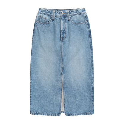 Blue - Front - Animal Womens-Ladies Denim Midi Skirt