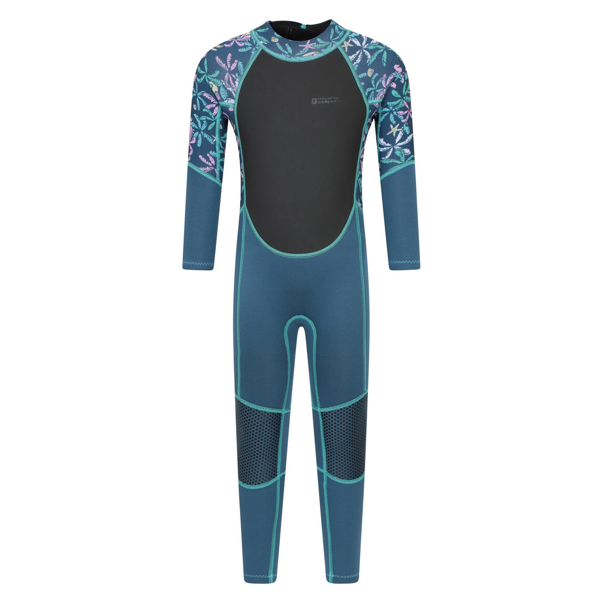 Dark Teal - Front - Mountain Warehouse Childrens-Kids Printed Full Wetsuit