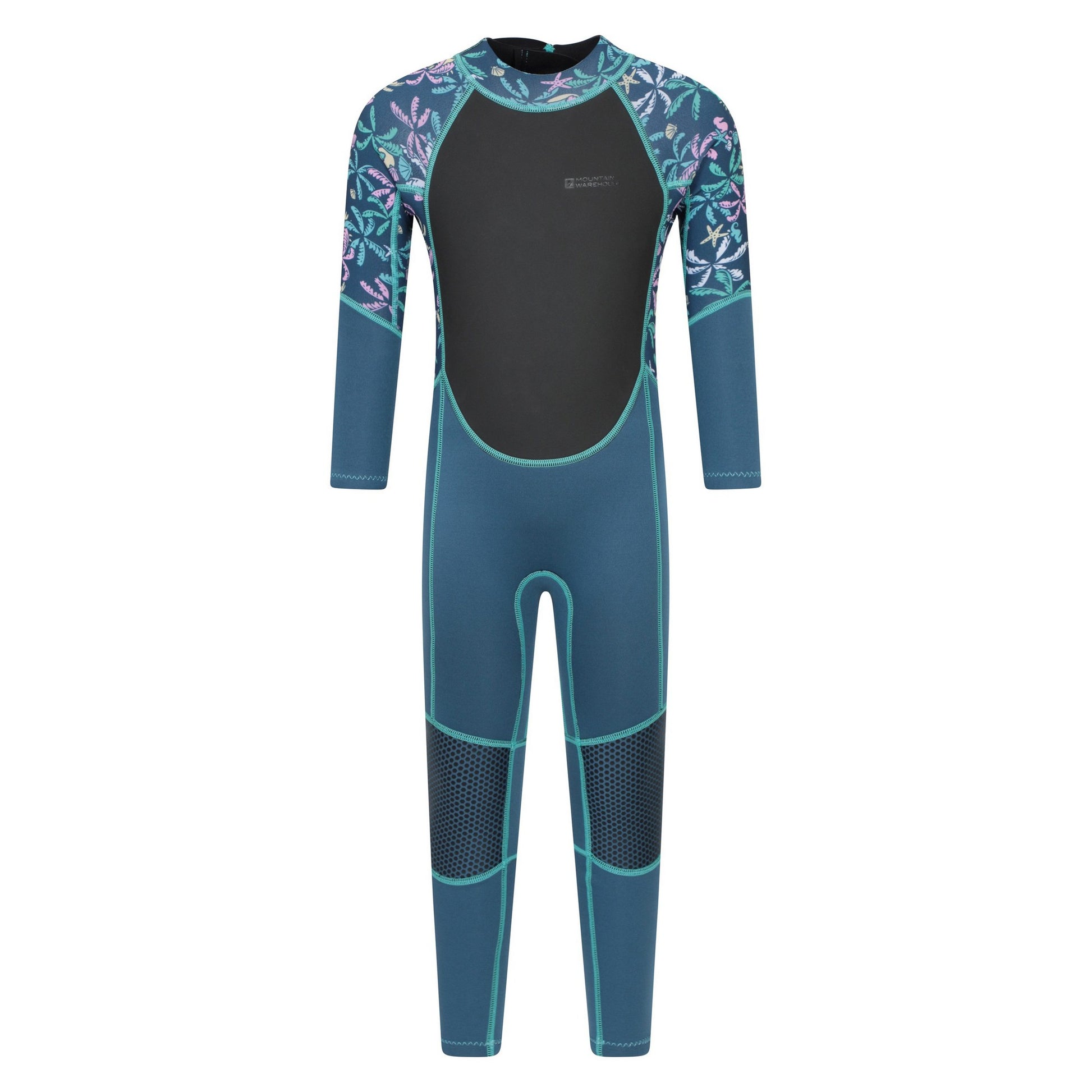 Dark Teal - Front - Mountain Warehouse Childrens-Kids Printed Full Wetsuit