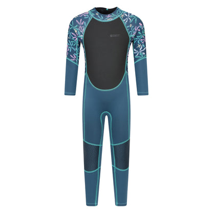Dark Teal - Front - Mountain Warehouse Childrens-Kids Printed Full Wetsuit