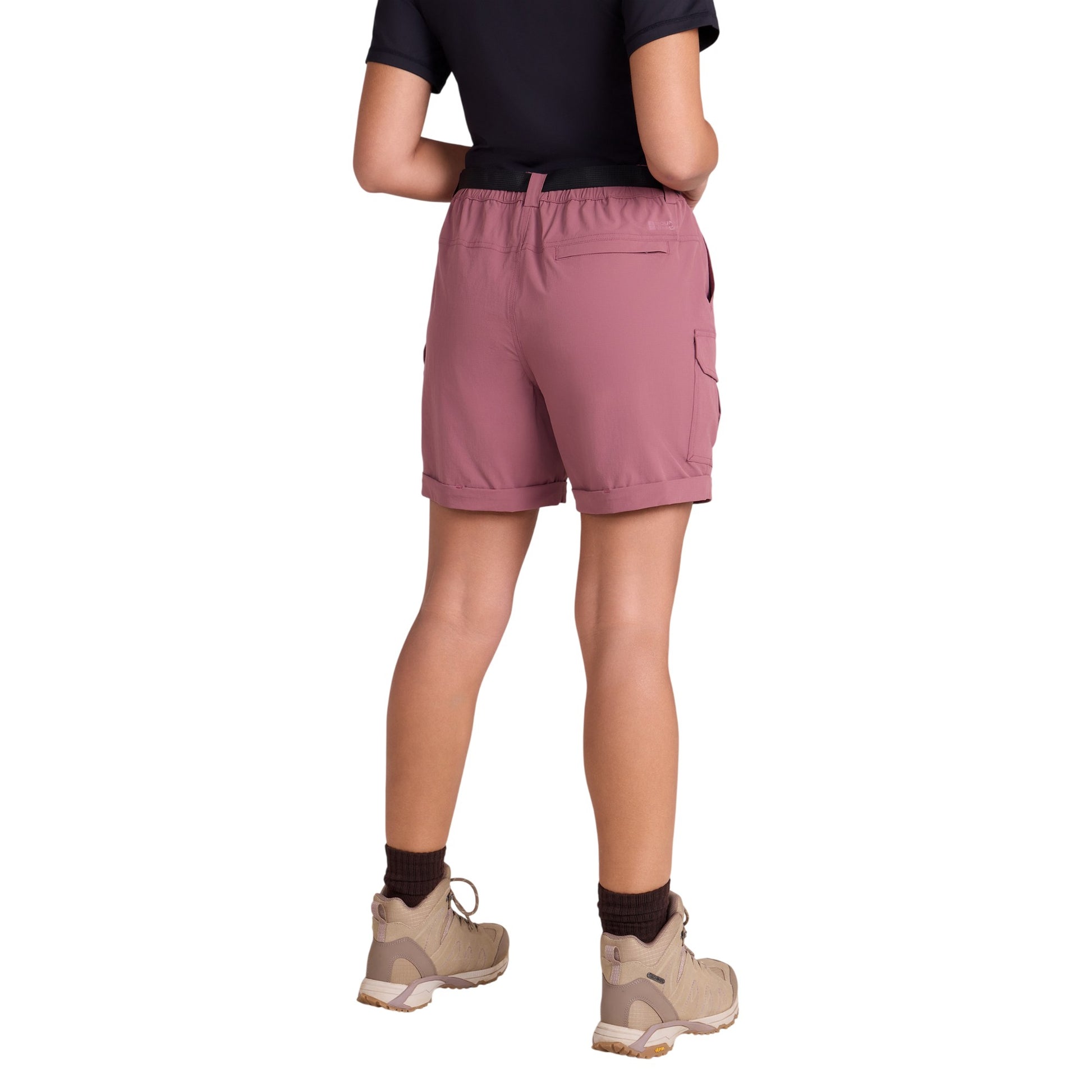 Dark Pink - Back - Mountain Warehouse Womens-Ladies Stellar Ripstop Hiking Cargo Shorts