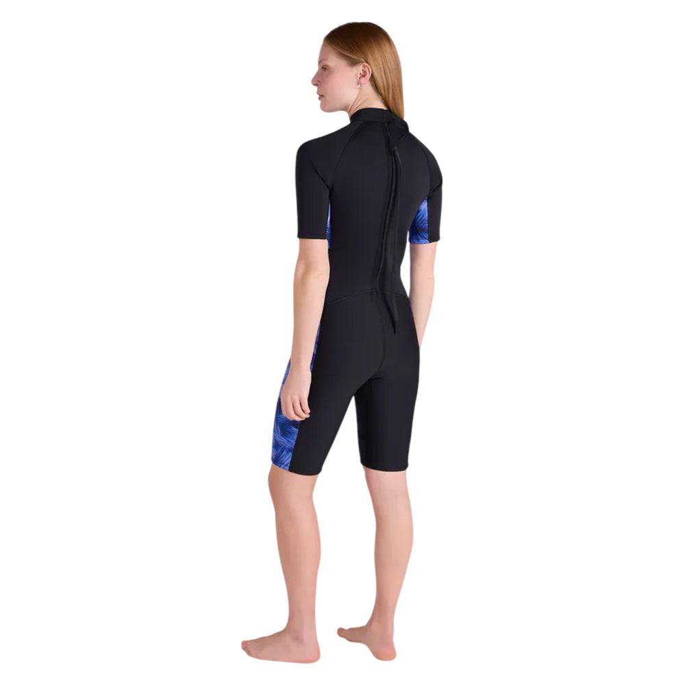Purple - Back - Mountain Warehouse Womens-Ladies Shorty Printed Wetsuit