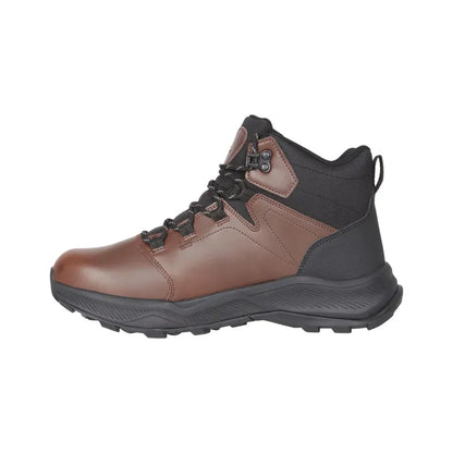 Brown - Side - Mountain Warehouse Mens Exploration Leather Waterproof Walking Boots