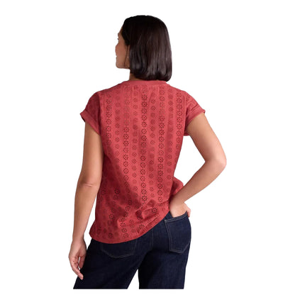 Rust - Back - Mountain Warehouse Womens-Ladies Southsea Broderie T-Shirt