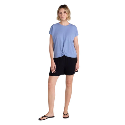Blue - Side - Animal Womens-Ladies Aria Front Knot T-Shirt