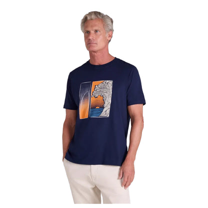 Navy - Side - Mountain Warehouse Mens Surfer Organic T-Shirt