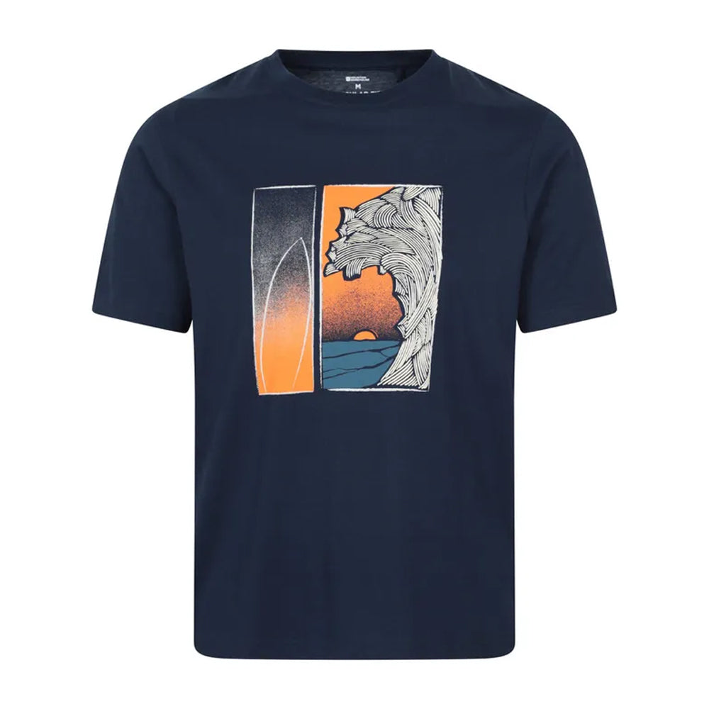 Navy - Front - Mountain Warehouse Mens Surfer Organic T-Shirt