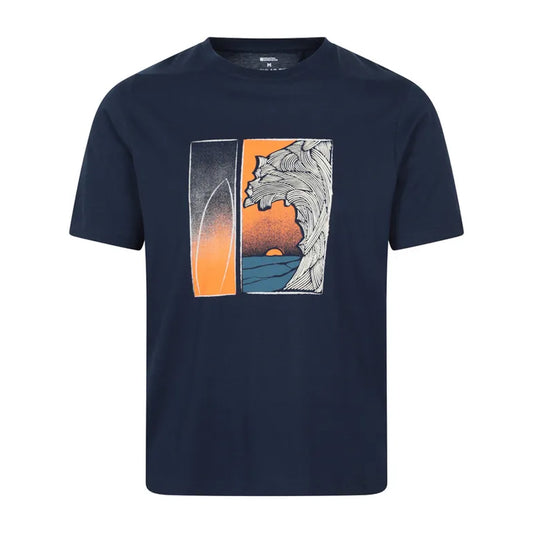 Navy - Front - Mountain Warehouse Mens Surfer Organic T-Shirt