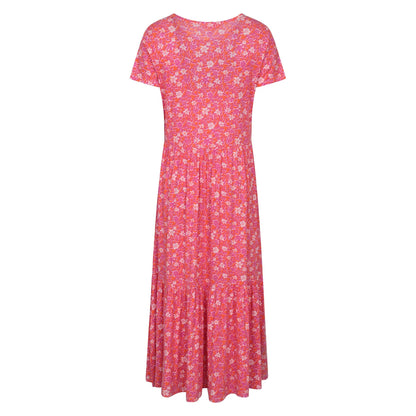 Bright Pink - Back - Mountain Warehouse Womens-Ladies Sardinia Floral Tiered Dress
