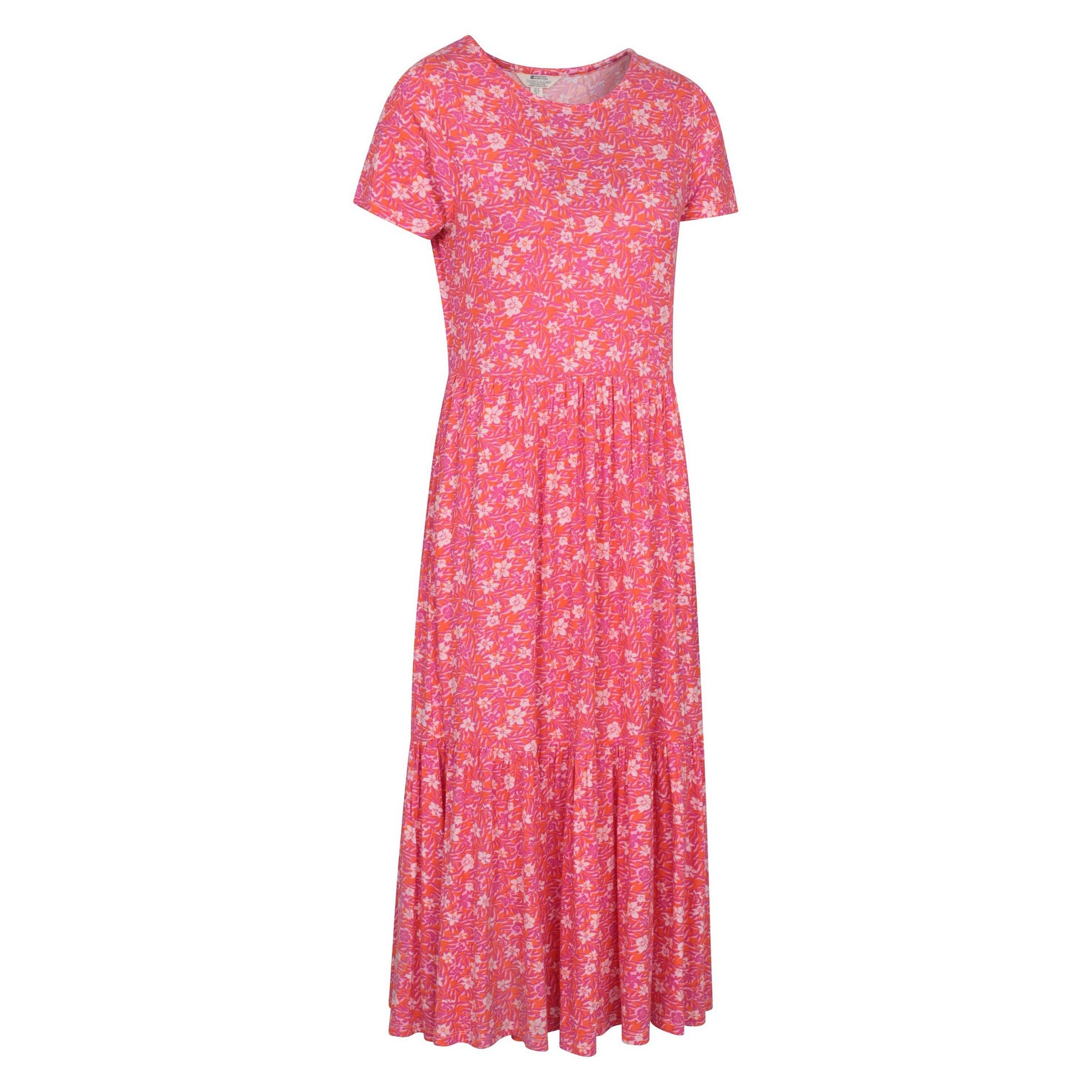 Bright Pink - Side - Mountain Warehouse Womens-Ladies Sardinia Floral Tiered Dress