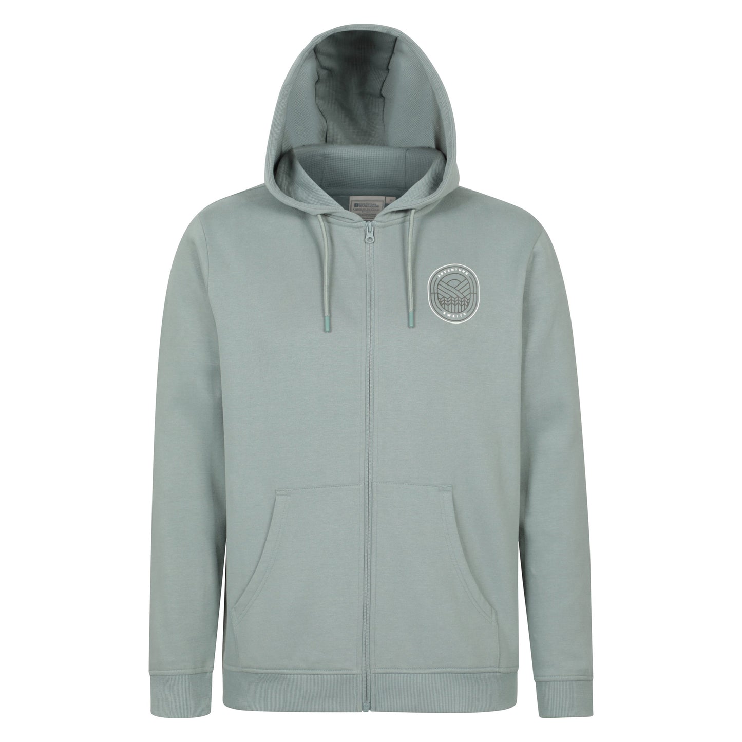 Green - Front - Mountain Warehouse Mens Adventure Awaits Full Zip Hoodie