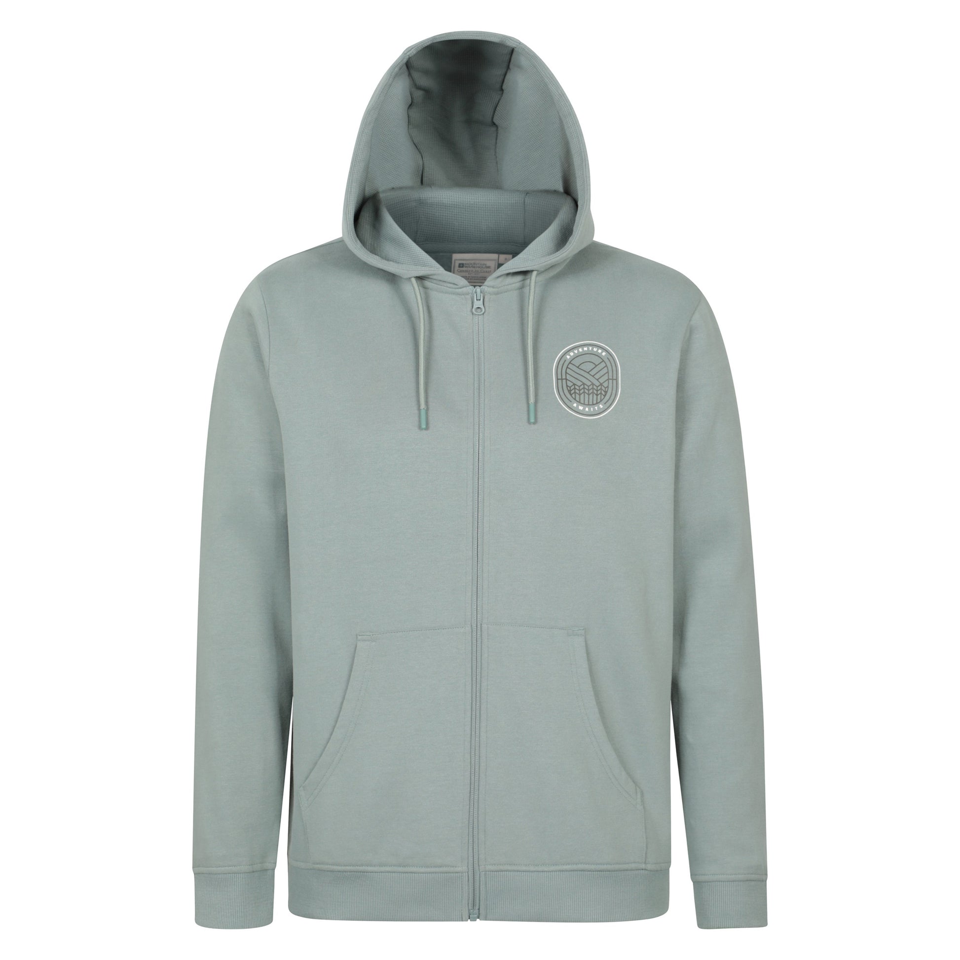 Green - Front - Mountain Warehouse Mens Adventure Awaits Full Zip Hoodie