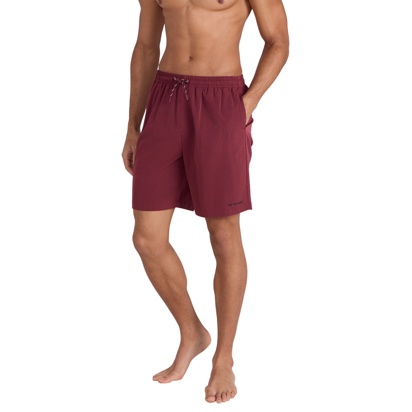 Burgundy - Front - Animal Mens Reeva Hybrid Swim Shorts