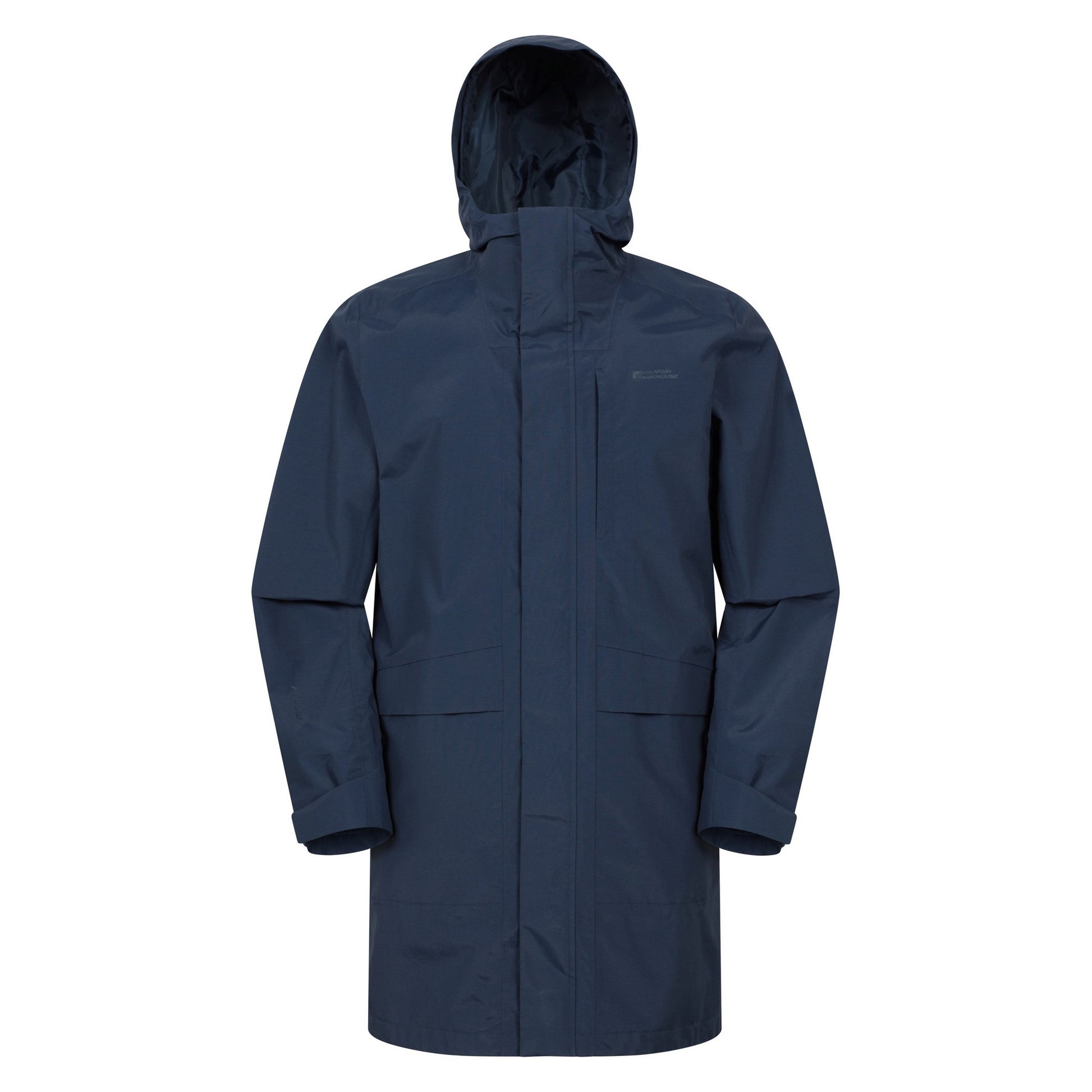 Navy - Front - Mountain Warehouse Mens Scope Long Length Waterproof Jacket