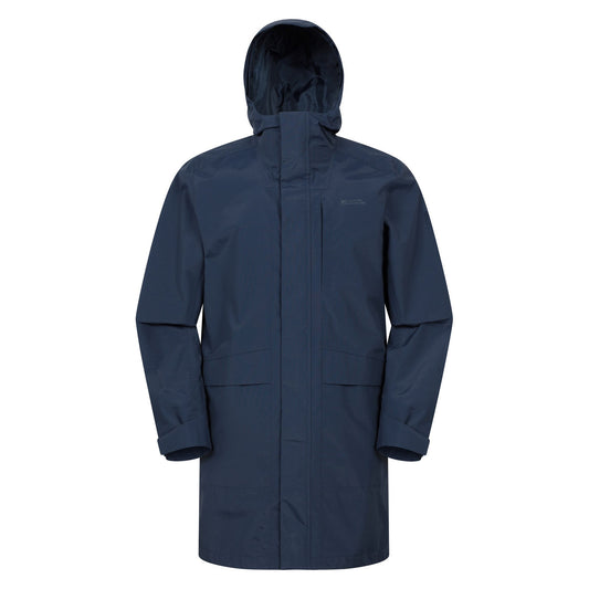 Navy - Front - Mountain Warehouse Mens Scope Long Length Waterproof Jacket