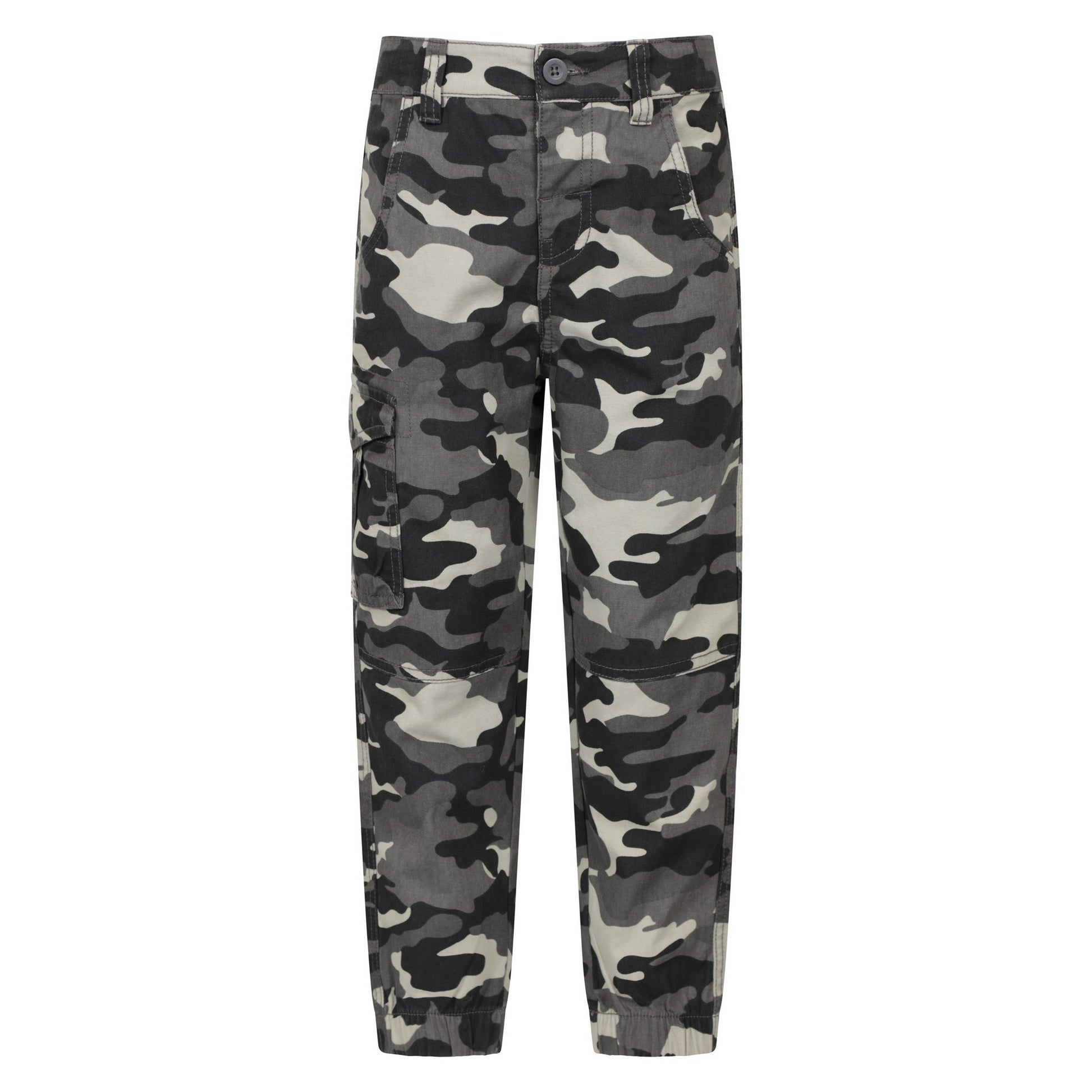 Black - Front - Mountain Warehouse Boys Camo Cargo Trousers