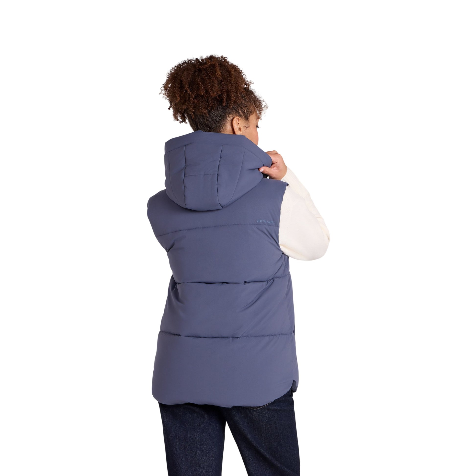 Blue - Back - Animal Womens-Ladies Oslo Padded Gilet
