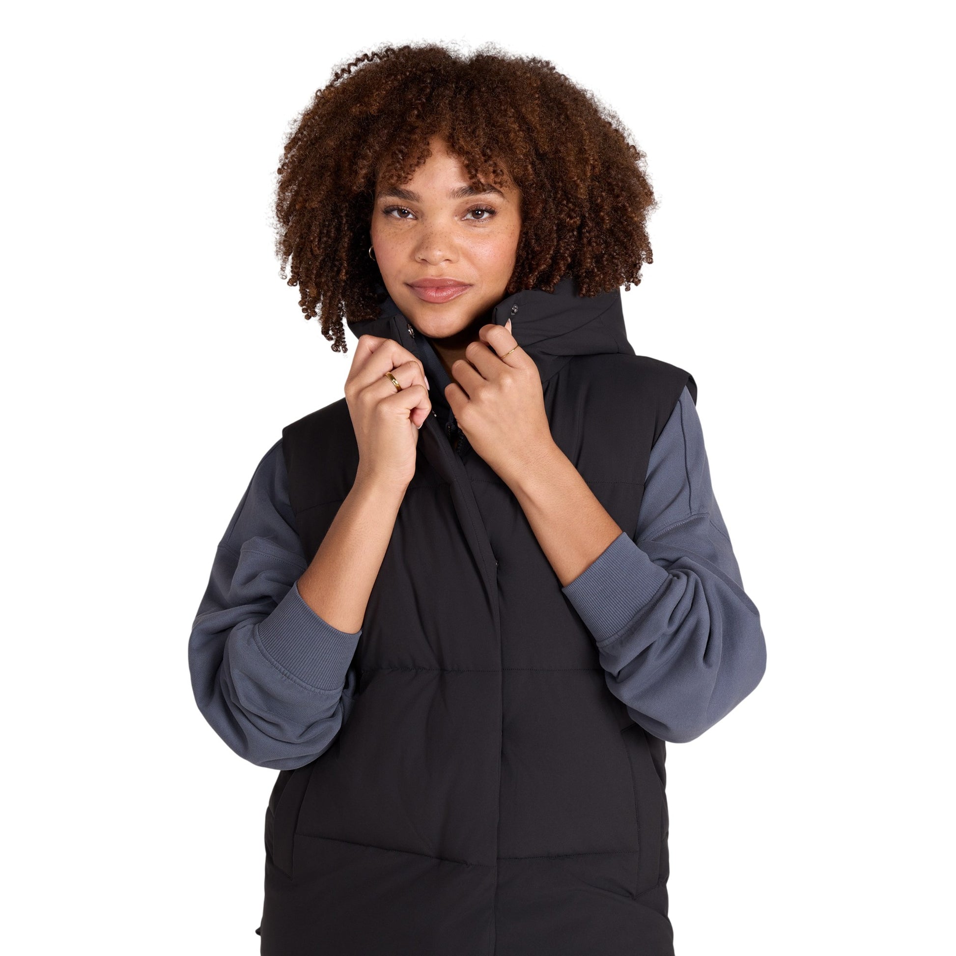 Jet Black - Side - Animal Womens-Ladies Oslo Padded Gilet
