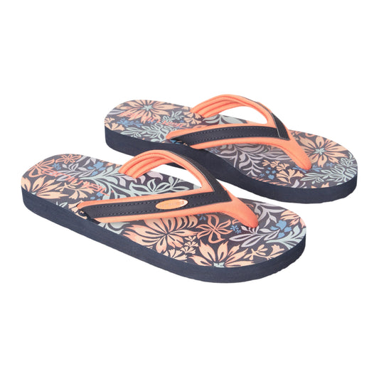 Coral - Front - Animal Childrens-Kids Swish Floral Flip Flops