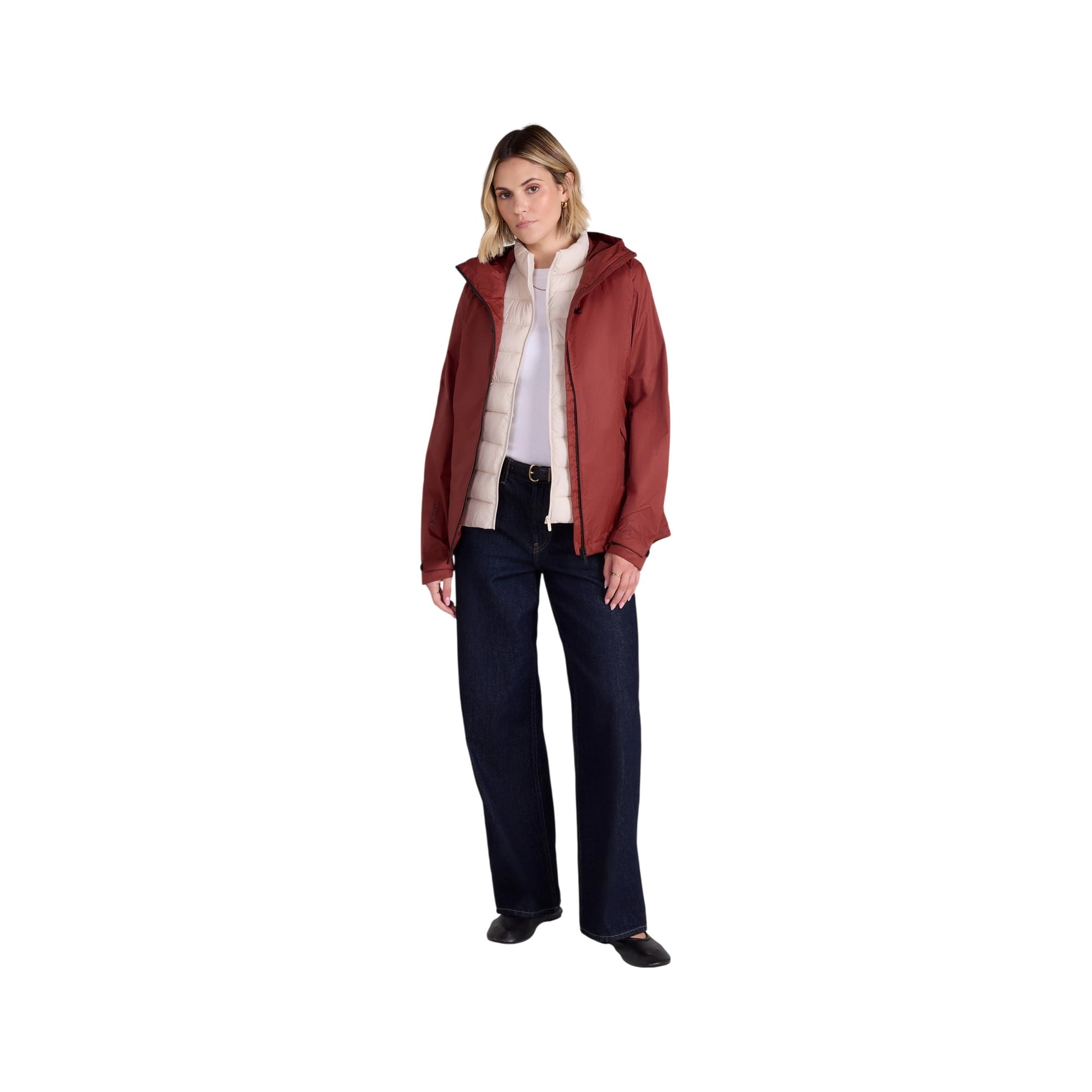 Rust - Side - Animal Womens-Ladies Swerve Lightweight Waterproof Jacket