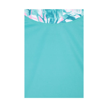 Turquoise - Lifestyle - Mountain Warehouse Childrens-Kids Marble Effect Long-Sleeved Rash Guard