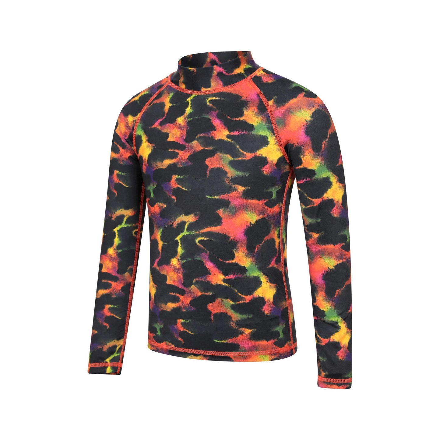 Dark Red - Side - Mountain Warehouse Childrens-Kids Abstract Long-Sleeved Rash Top