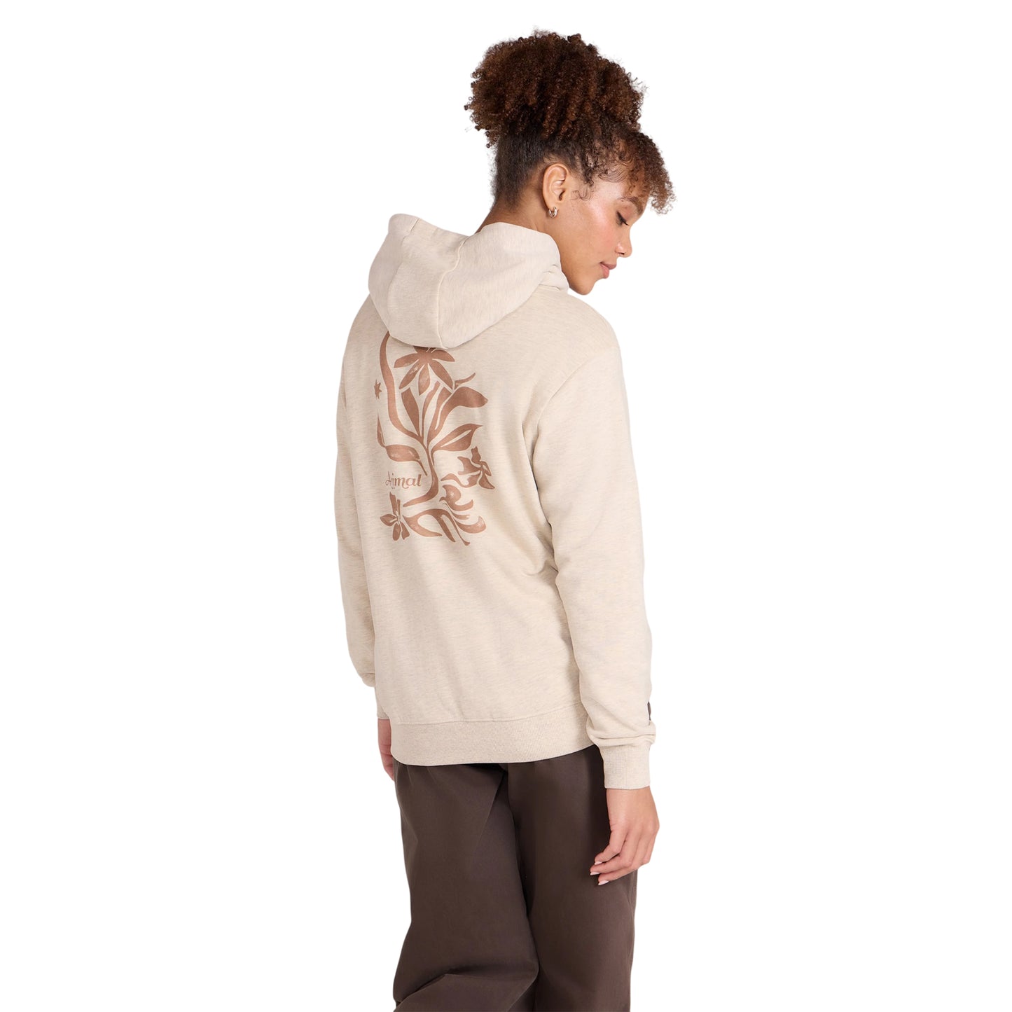 Off White - Back - Animal Womens-Ladies Maya Logo Hoodie