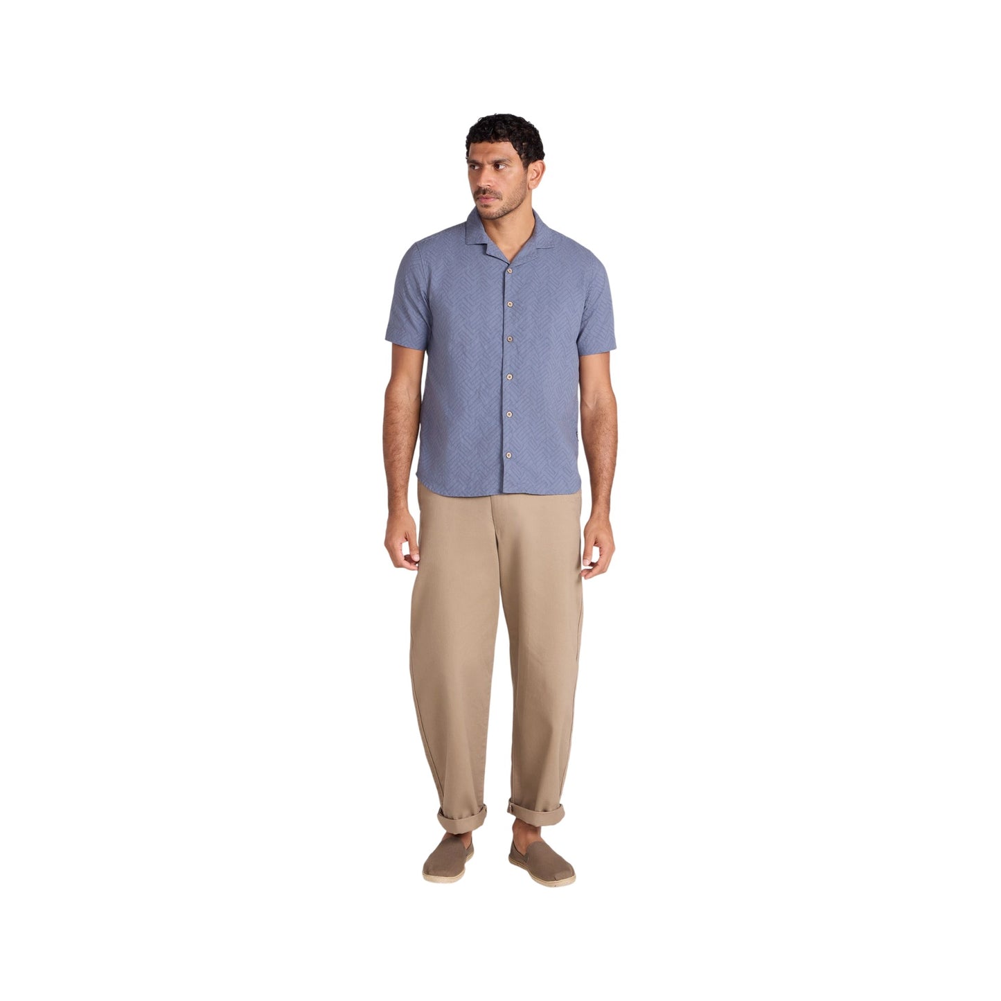 Blue - Side - Mountain Warehouse Mens Fiji Textured Shirt